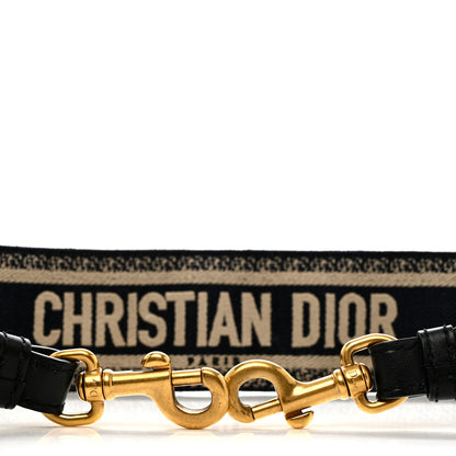 Christian Dior Canvas Embroidered Shoulder Strap Black 5 of 5