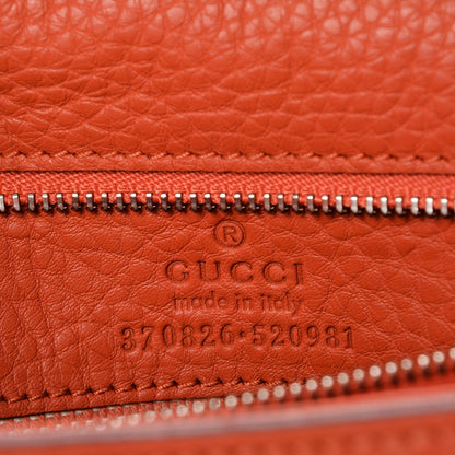 Gucci Cellarius Calfskin Medium Bamboo Daily Flap Shoulder Bag New Dark Orange 5 of 6