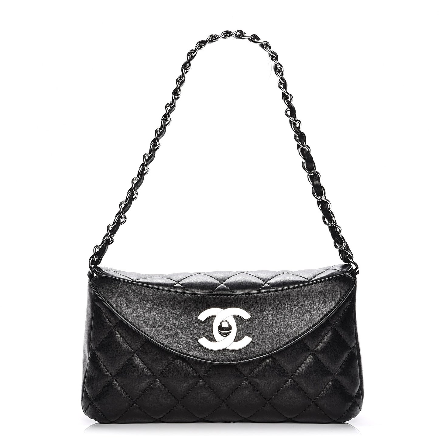 Lambskin Quilted Flap Bag Black