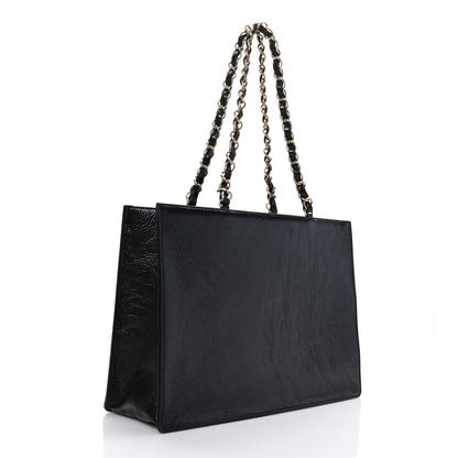 Chanel Shiny Aged Calfskin Shopping Bag Black 3 of 9