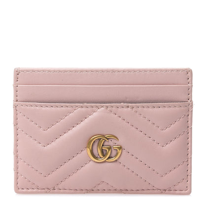 Gucci Calfskin Matelasse GG Marmont Card Holder Perfect Pink 1 of 6