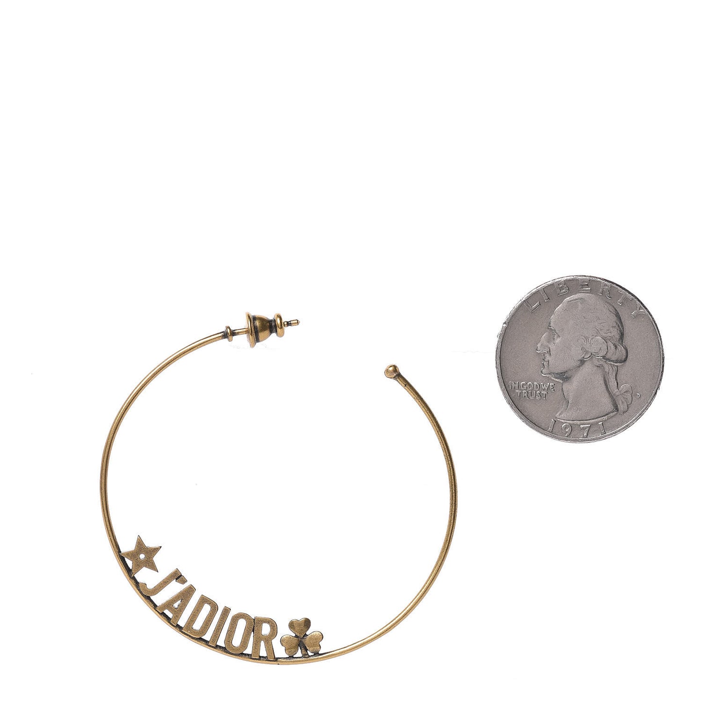 Metal J'Adior Hoop Earrings Aged Gold