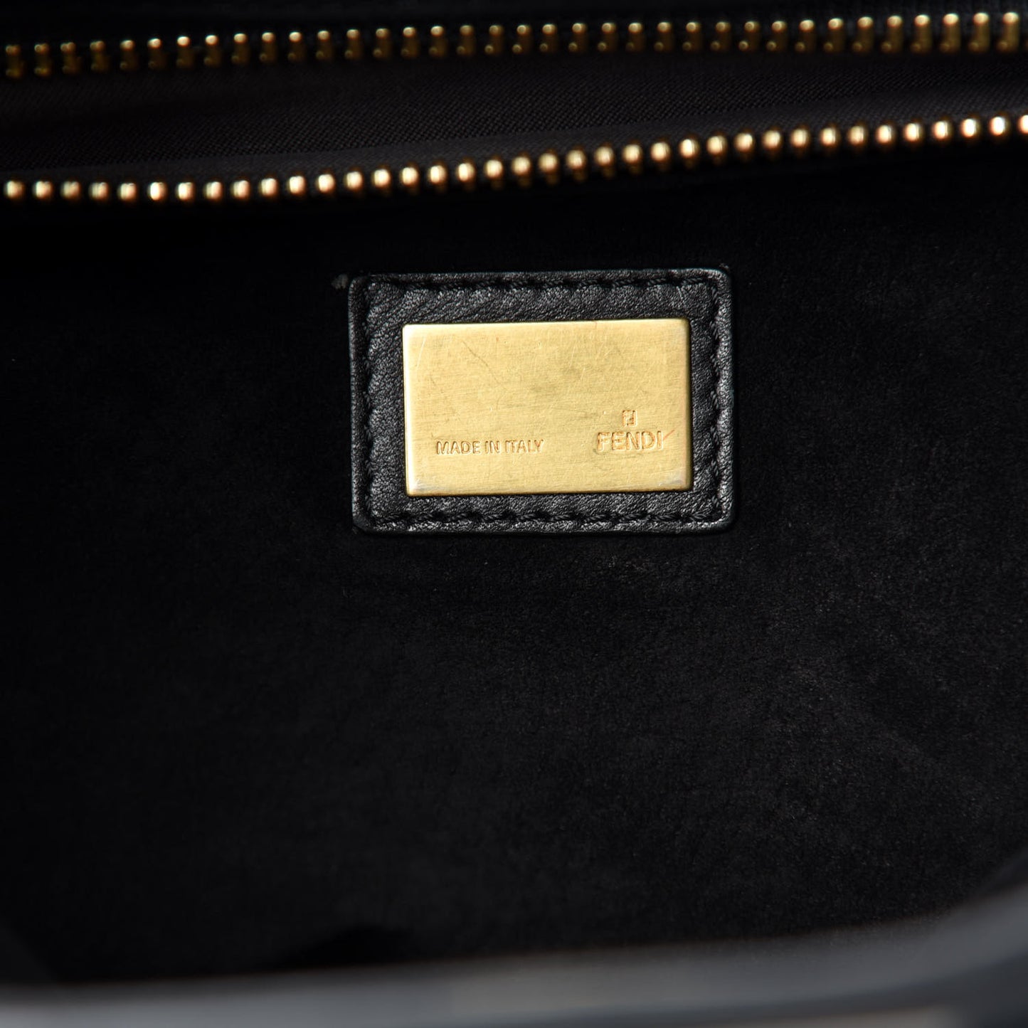 Vitello Suede Medium Peekaboo Iconic Satchel Black