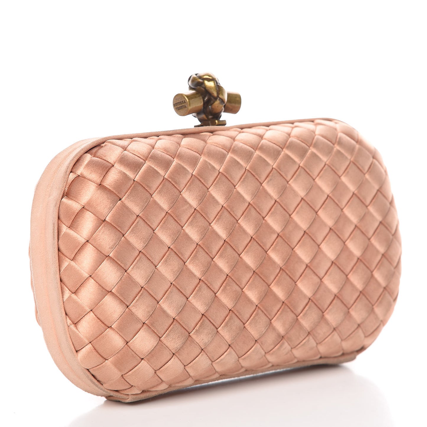 Satin Intrecciato Impero Knot Clutch Dahlia