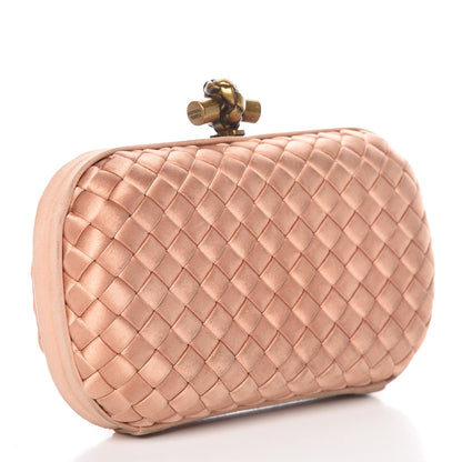 Bottega Veneta Satin Intrecciato Impero Knot Clutch Dahlia 3 of 12