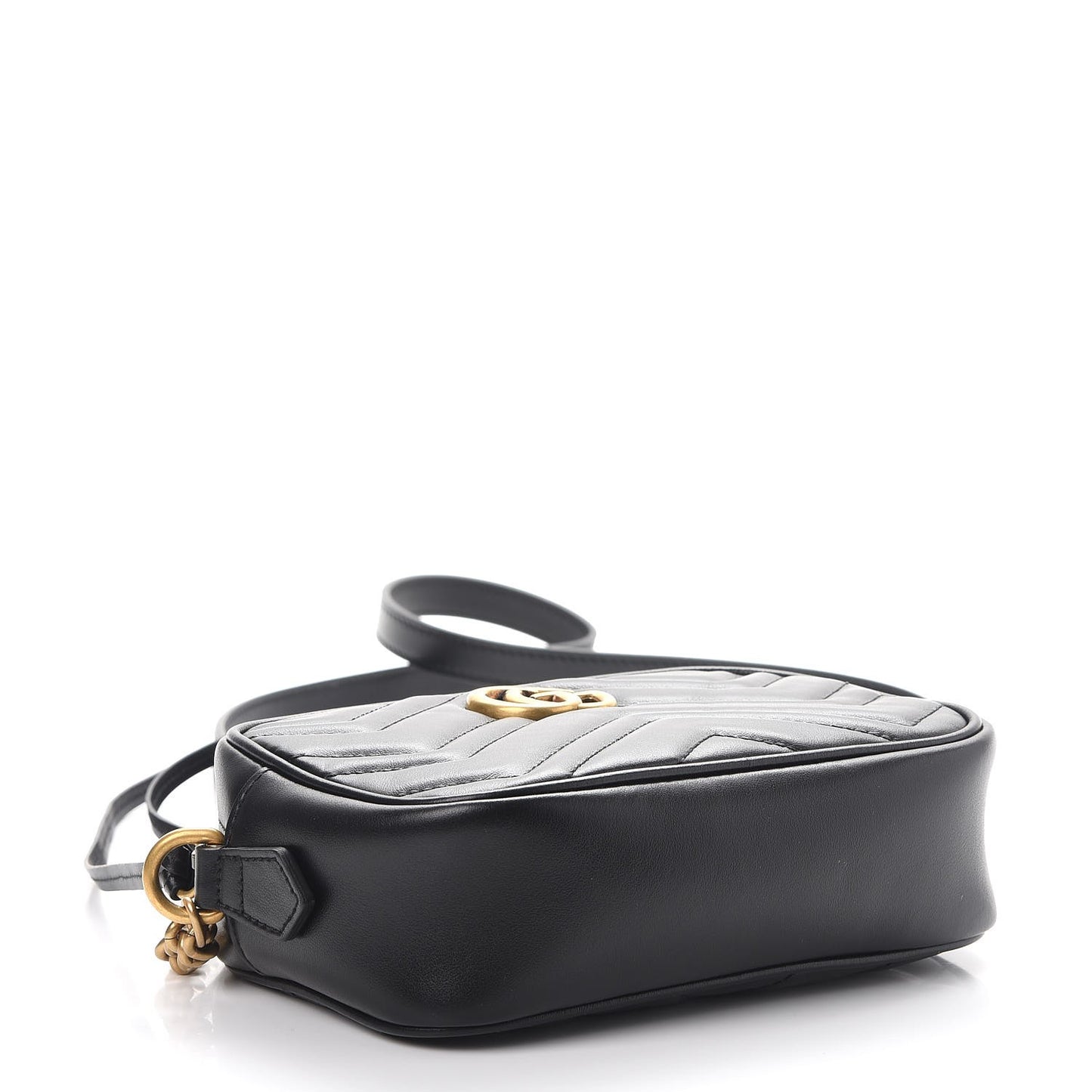 Calfskin Matelasse Mini GG Marmont Chain Shoulder Bag Black