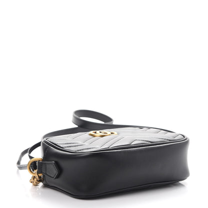 Gucci Calfskin Matelasse Mini GG Marmont Chain Shoulder Bag Black 4 of 9
