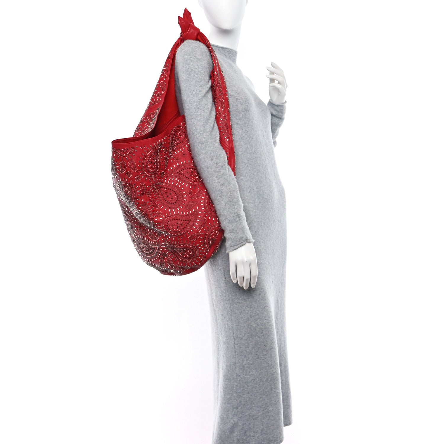 Saint Laurent Canvas Bandana Hobo Bag Red 2 of 11