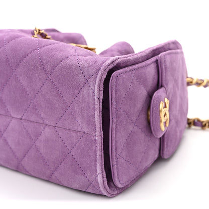Chanel Suede Quilted Mini Chanel 25 Handbag Purple 10 of 10