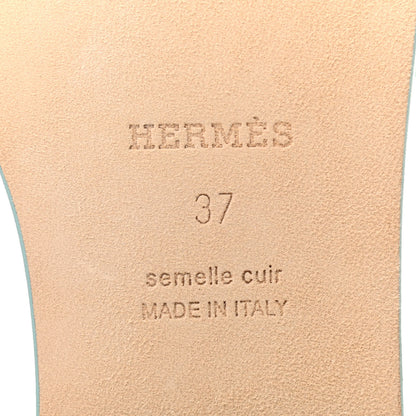 Hermes Epsom Oran Sandals 37 Vert Embrun 7 of 9