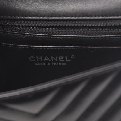Chanel Lambskin Chevron Quilted Mini Rectangular Flap Black 6 of 11
