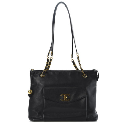 Chanel Caviar Flap Shoulder Bag Black 1 of 10