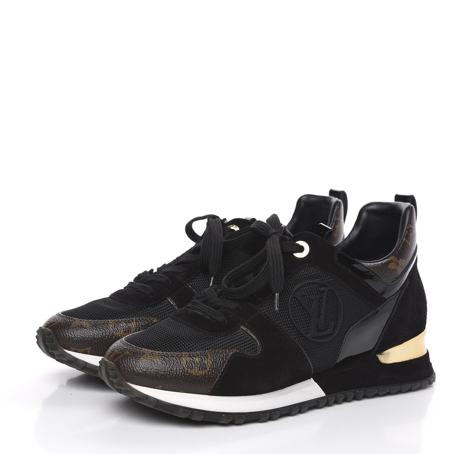 Louis Vuitton Suede Monogram Run Away Sneakers 39 Black 3 of 8