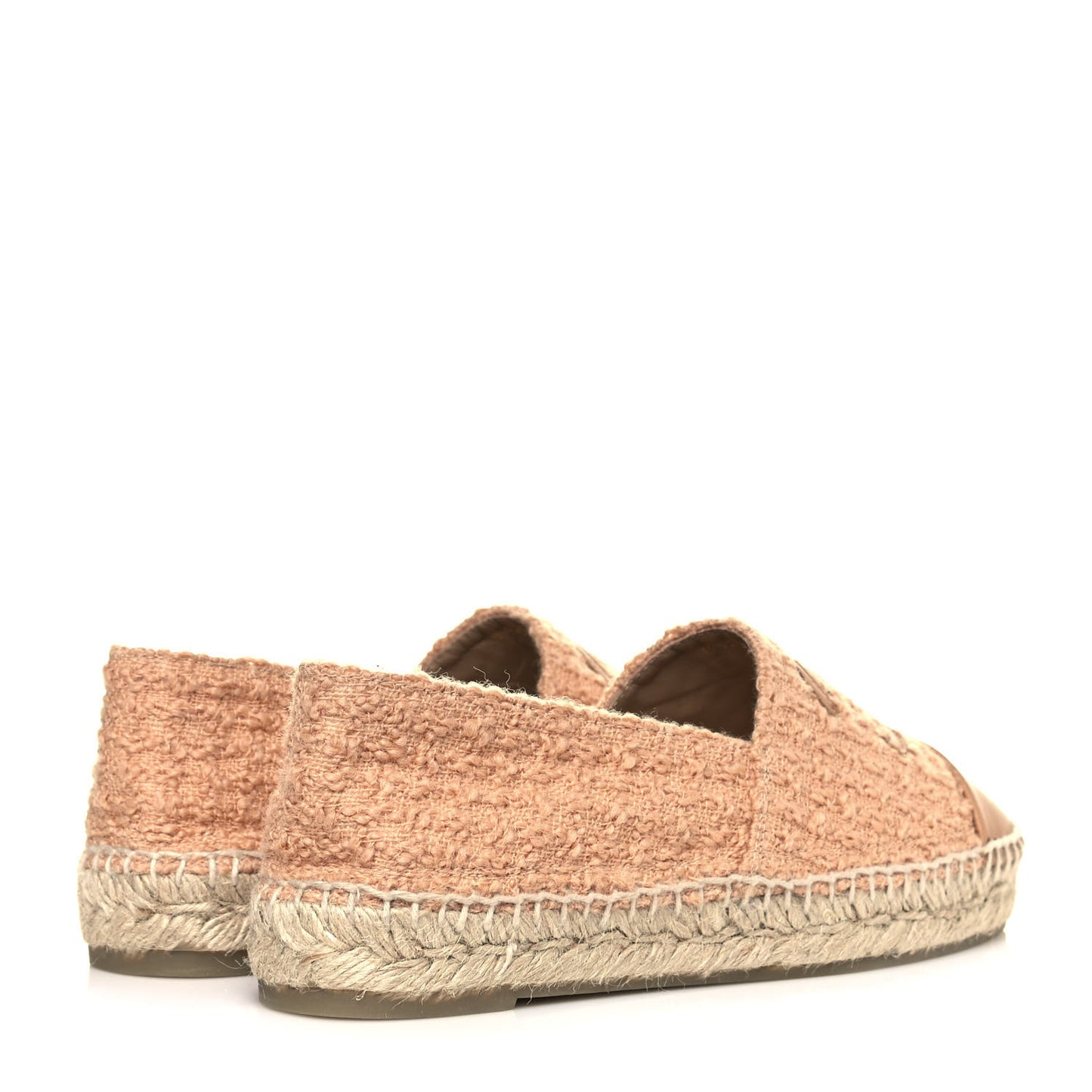 Tweed Grosgrain CC Espadrilles 37 Beige