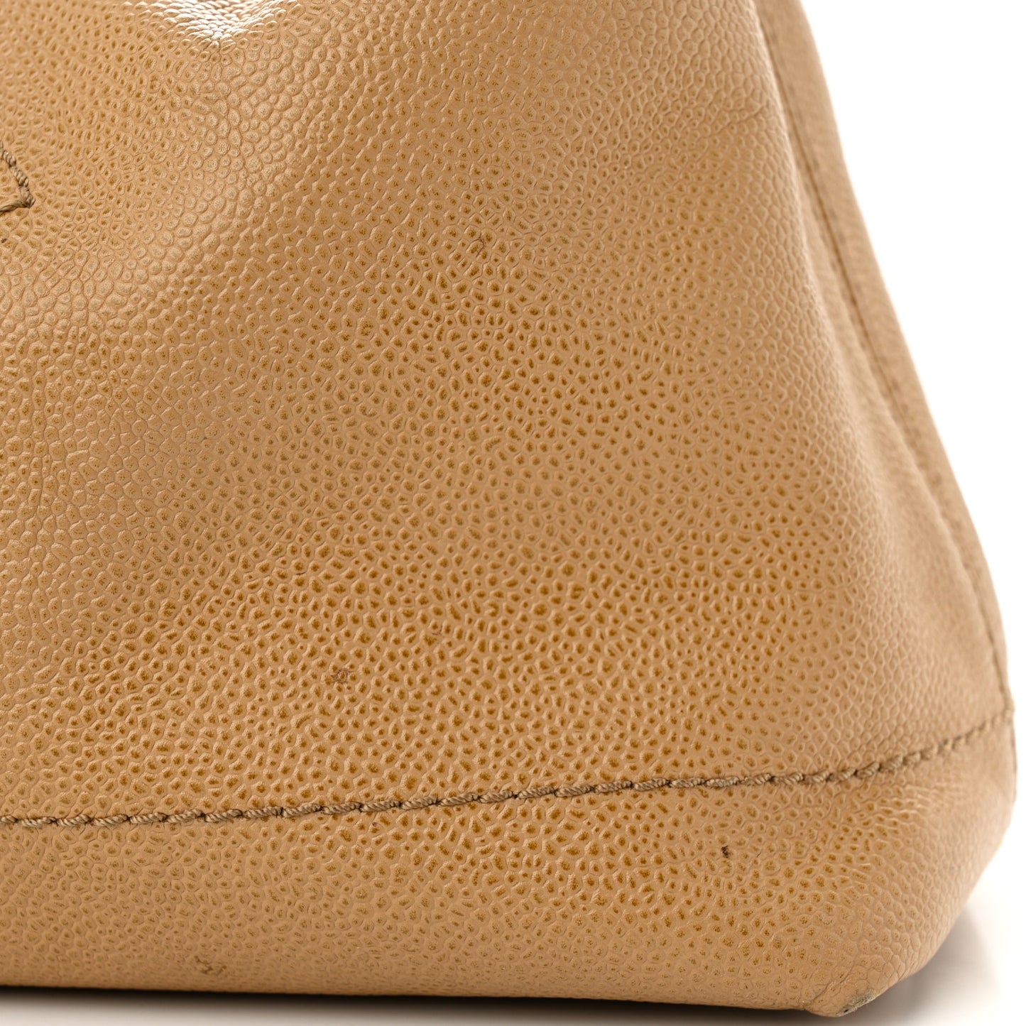 Caviar CC Wood Chain Hobo Beige