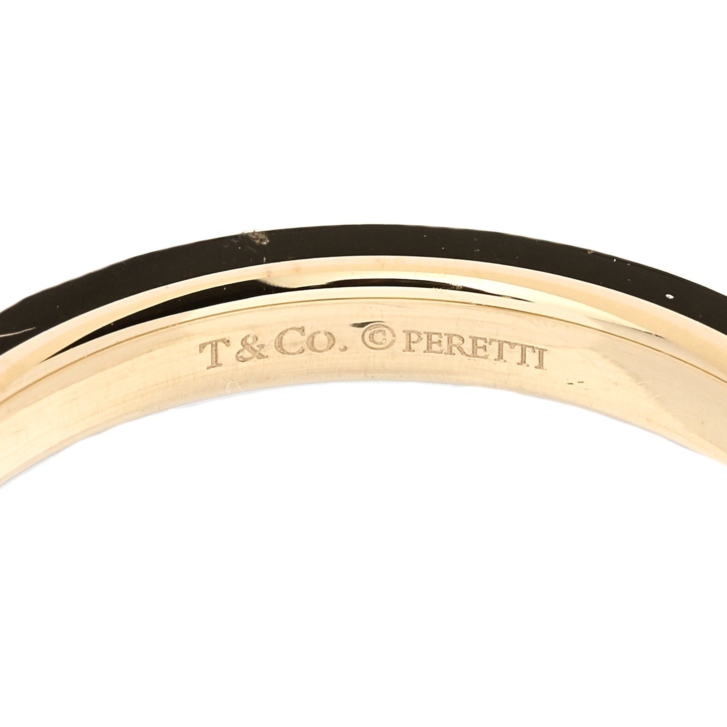 18K Yellow Gold Diamond Elsa Peretti Stacking Band Ring 54 6.75