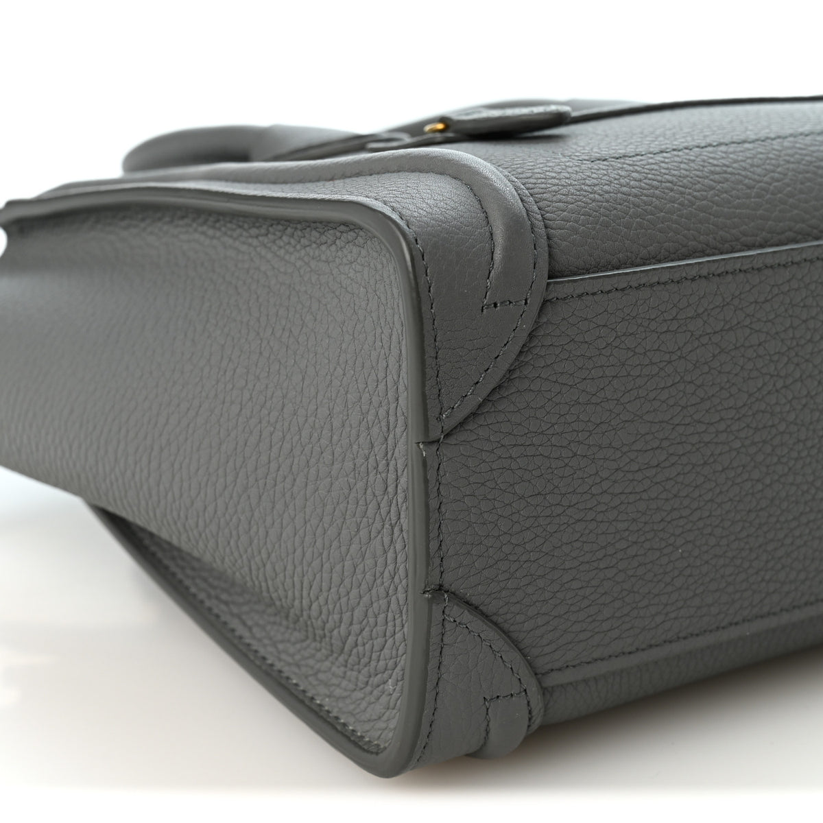 Drummed Calfskin Nano Luggage Kohl