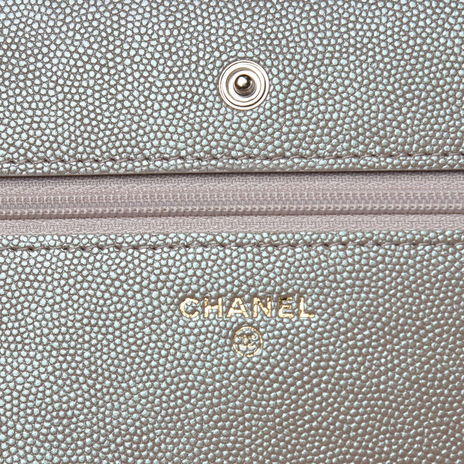 Chanel Iridescent Caviar Quilted Wallet On Chain WOC Beige 6 of 10