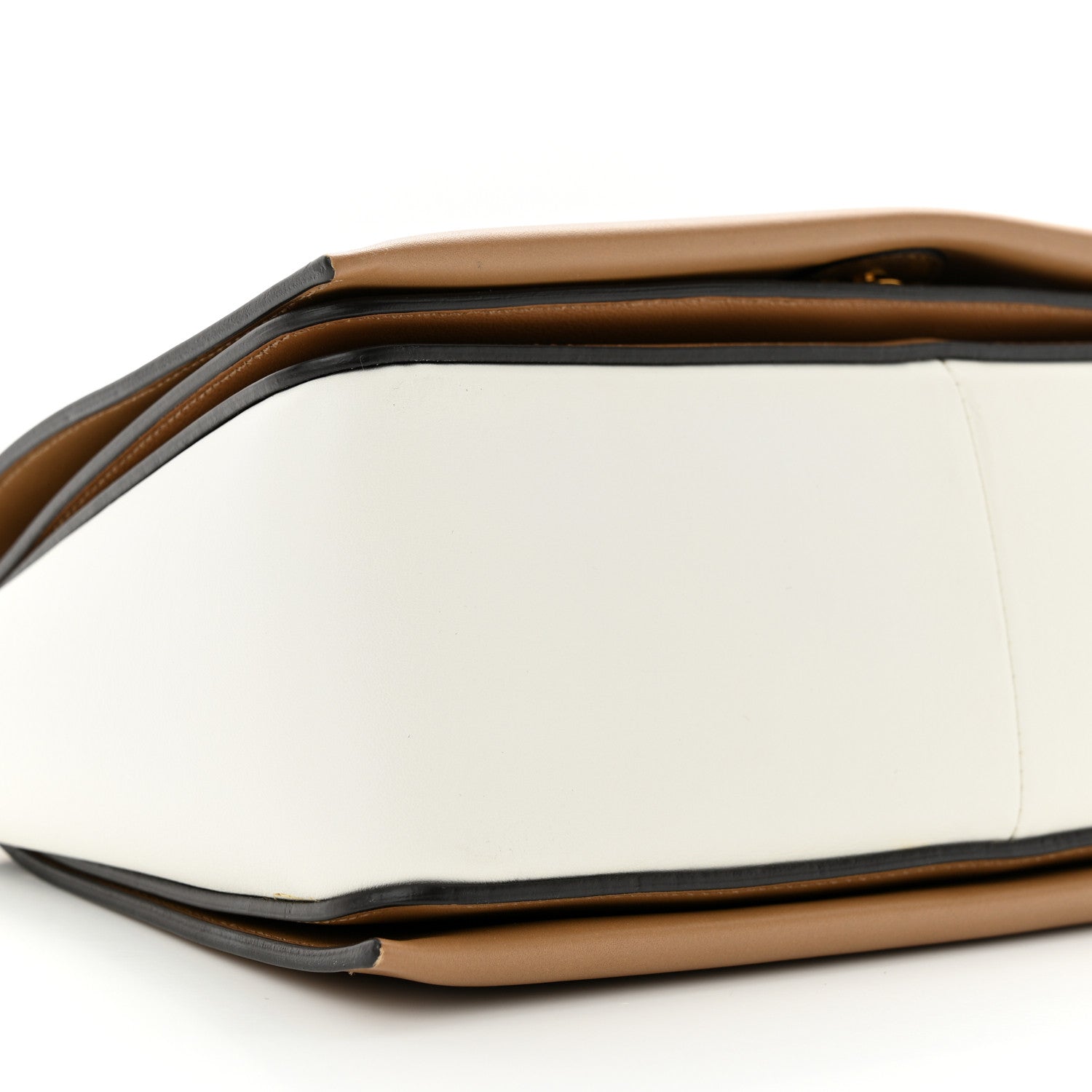 Celine Shiny Smooth Calfskin Medium Frame Shoulder Bag Tan Optic White 9 of 10