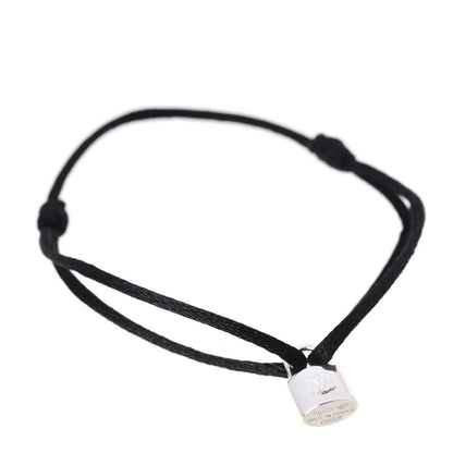 Louis Vuitton Sterling Silver Lockit Adjustable Cord Bracelet Black 1 of 5