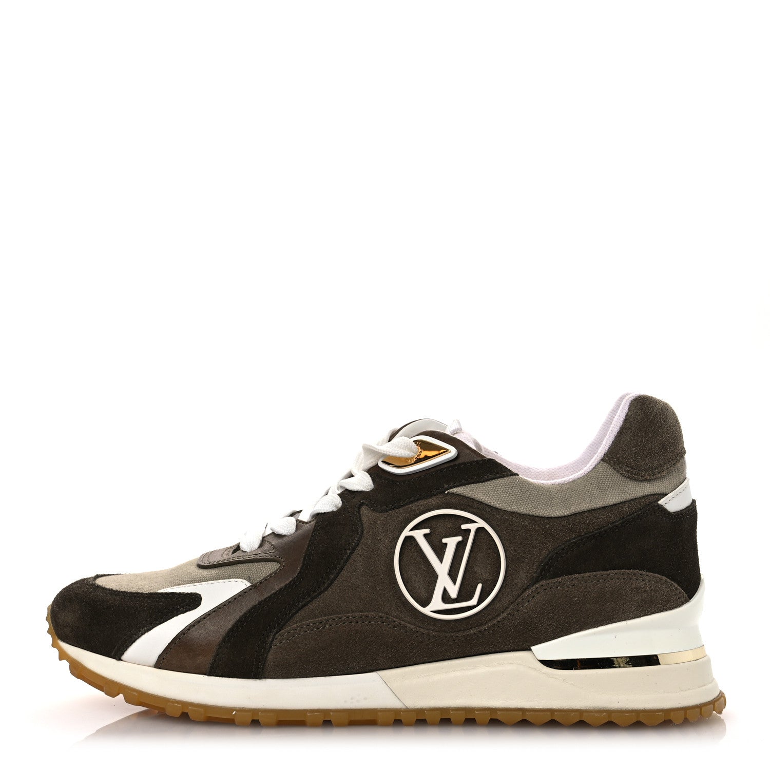 Louis Vuitton Calfskin Suede Run Away Sneakers 37.5 Kaki 1 of 14