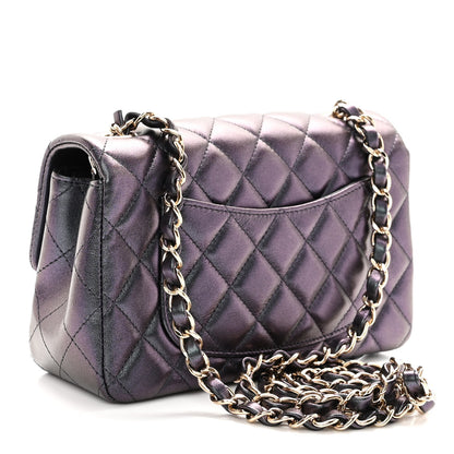 Chanel Iridescent Lambskin Quilted Mini Rectangular Flap Black 3 of 10