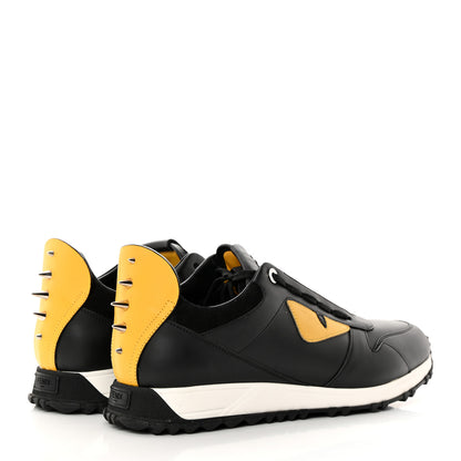 Fendi Vitello Elite Spike Monster Eyes Runner Sneakers 8 Black 4 of 20