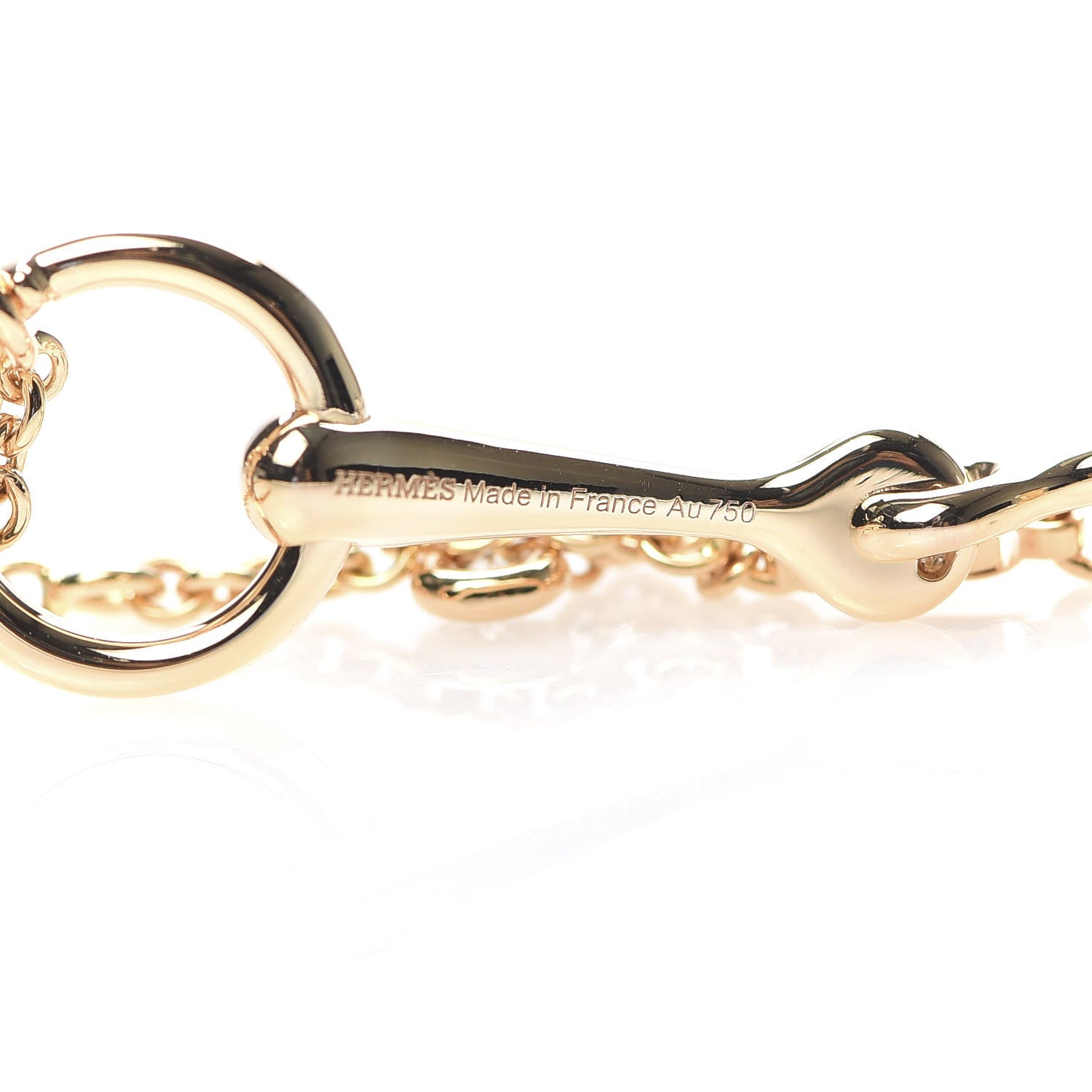 Hermes 18K Rose Gold Diamond TPM Filet d'Or Necklace LG 4 of 7