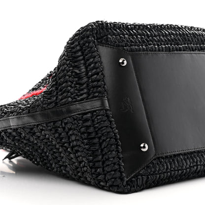 Christian Louboutin Raffia Medium Frangibus Starlight Tote Black 9 of 12