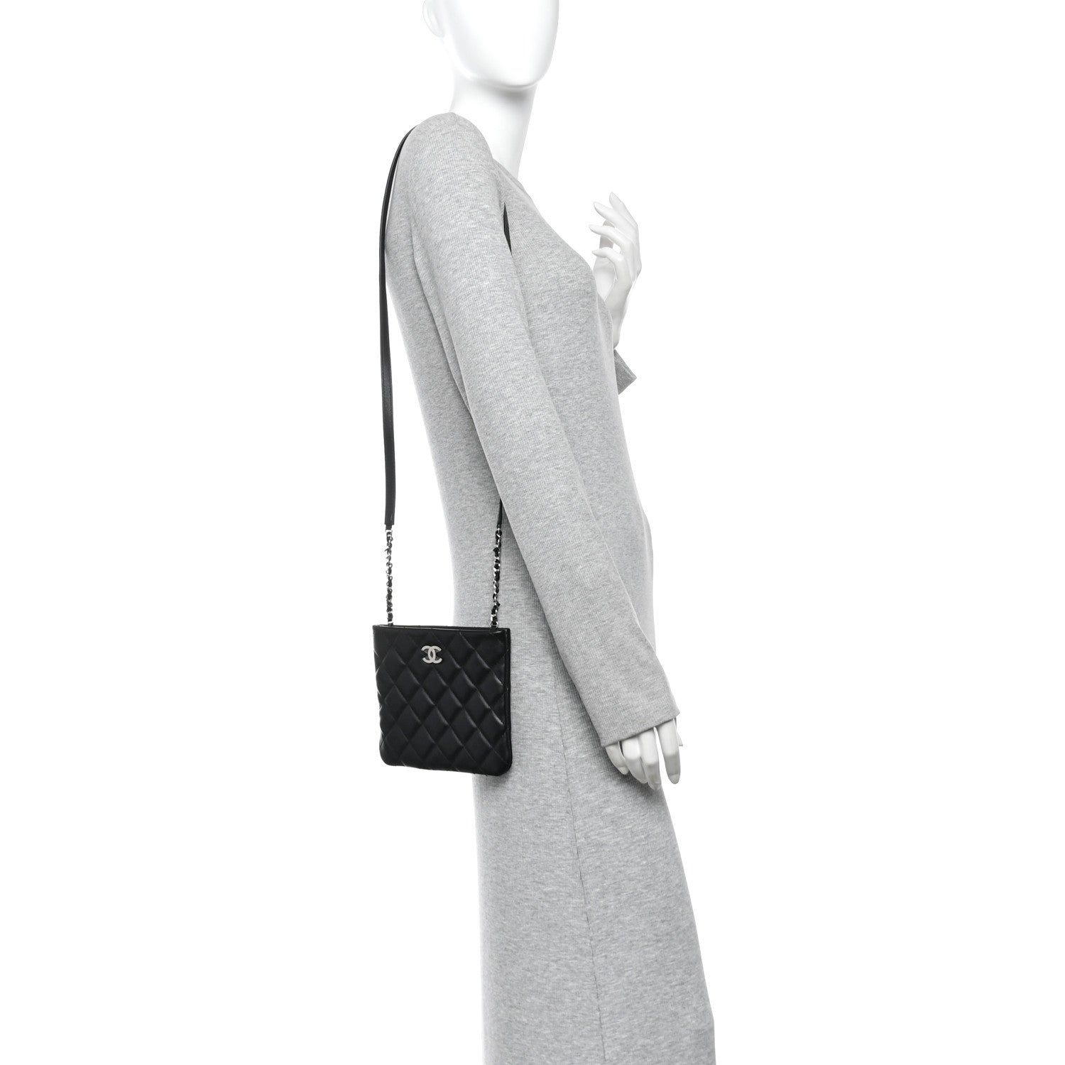 Chanel Lambskin Quilted Uniform Crossbody Bag Black 2 of 11