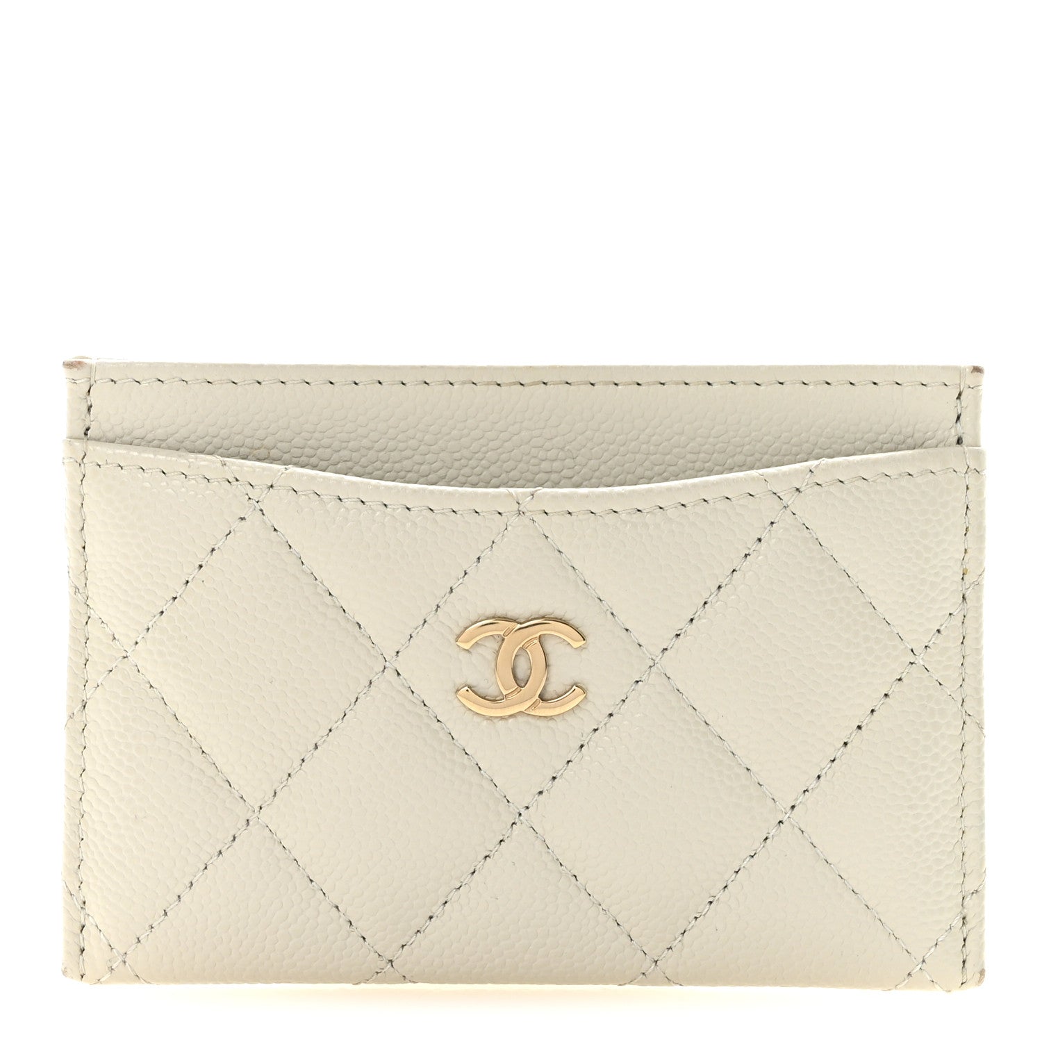 Chanel Caviar Quilted Card Holder White 1 of 8