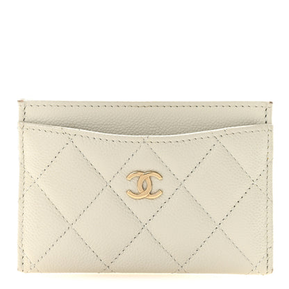Chanel Caviar Quilted Card Holder White 1 of 8