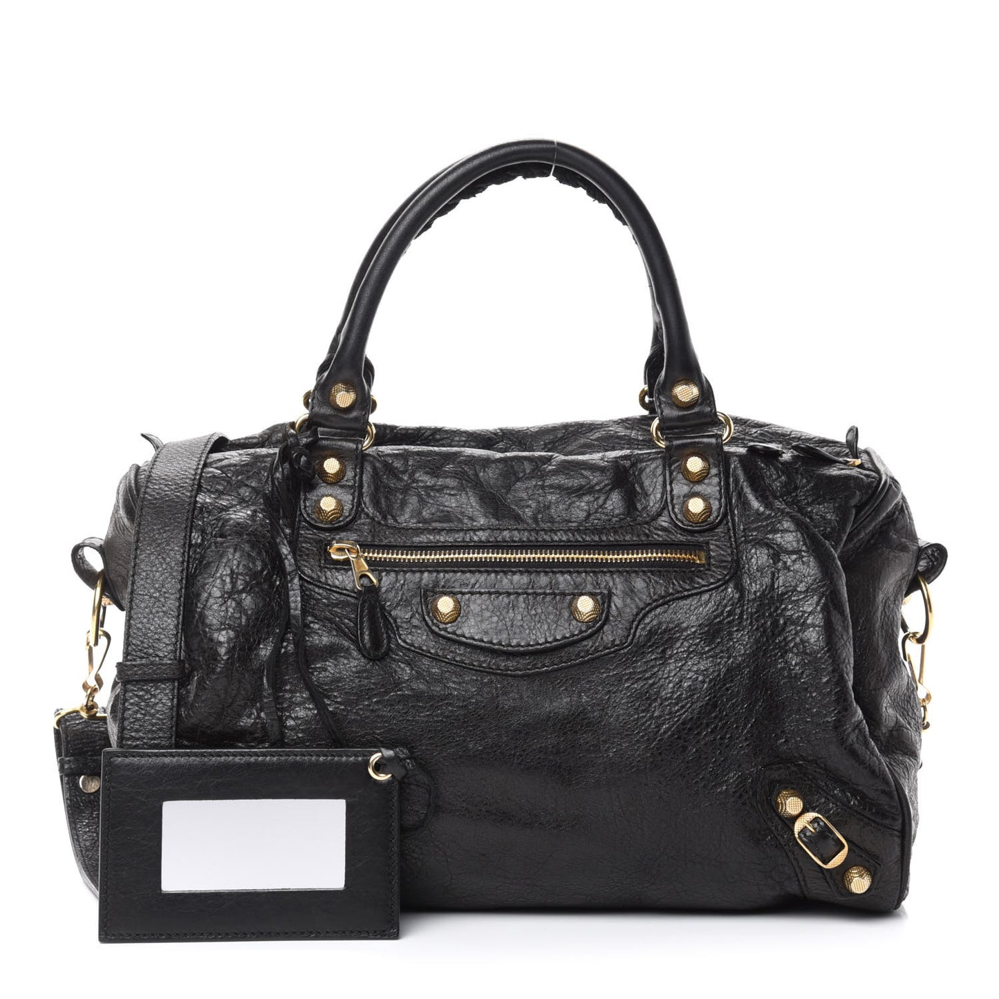 Agneau Giant 12 Gold Hardware Boston Black