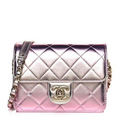 Chanel Metallic Lambskin Like A Wallet Flap Golden Pink 1 of 13