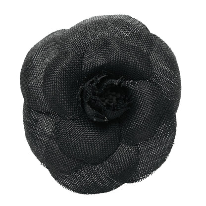Chanel Fabric Camellia Brooch Black 1 of 3