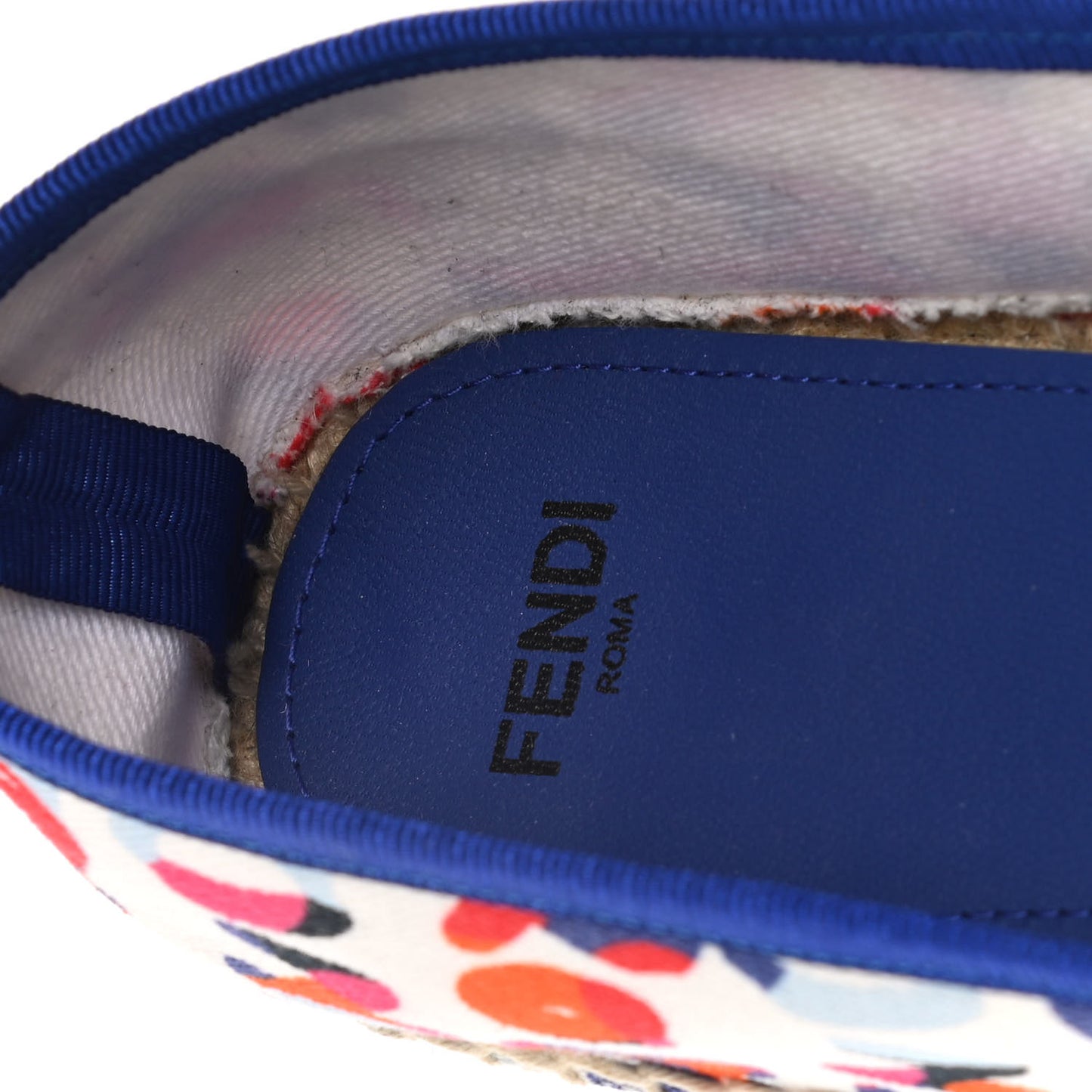 Canvas Fendi Roma Printed Espadrille 38 Blue Multicolor