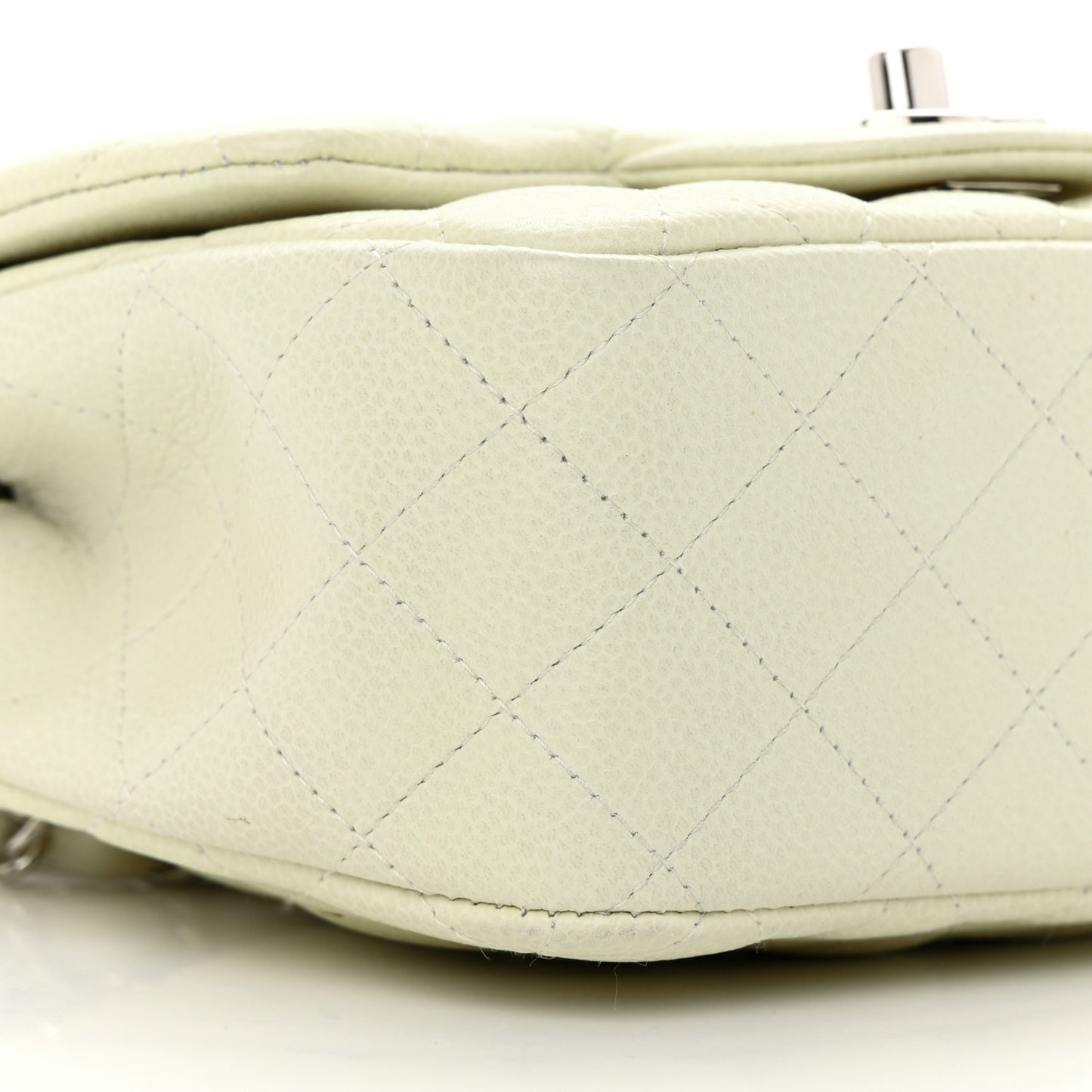 Caviar Quilted Mini Square Flap Dark White