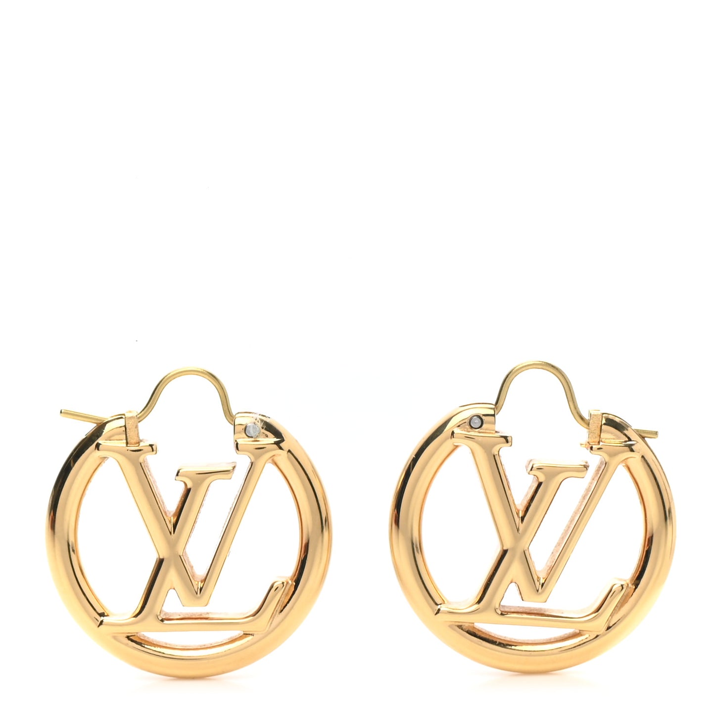 Metal Small Louise Hoop Earrings Gold