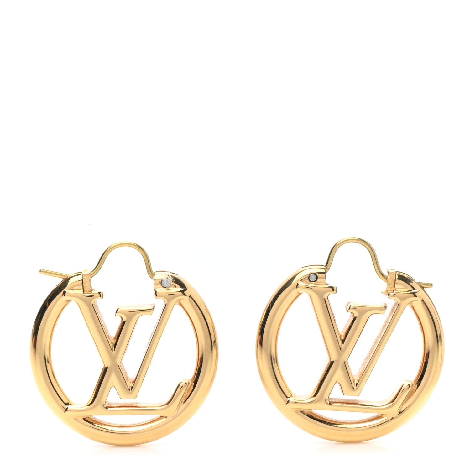 Louis Vuitton Metal Small Louise Hoop Earrings Gold 1 of 6