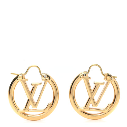 Louis Vuitton Metal Small Louise Hoop Earrings Gold 1 of 6