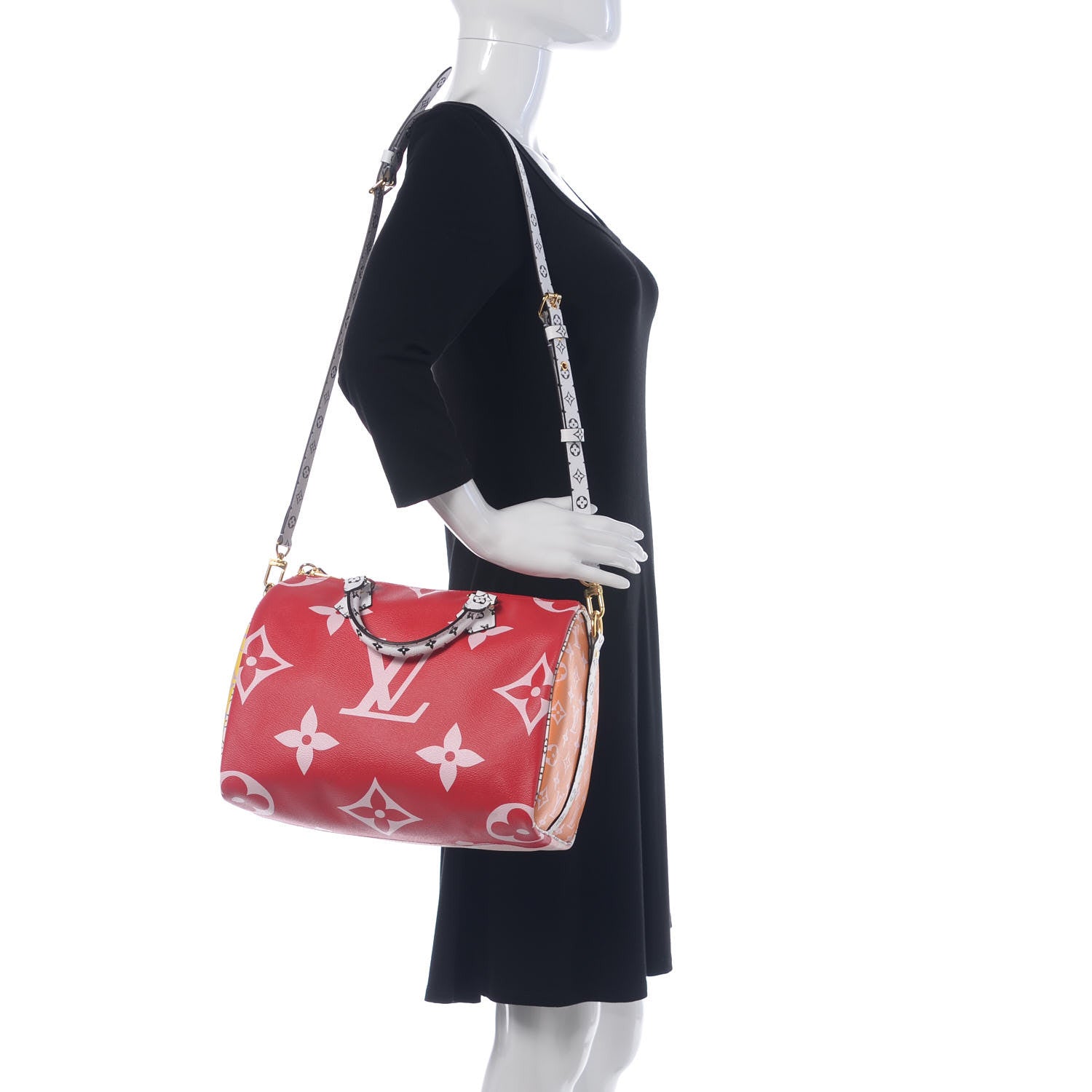 Louis Vuitton Monogram Giant Speedy Bandouliere 30 Rouge 2 of 8