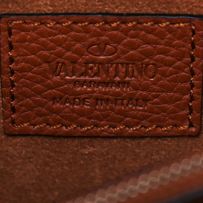 Valentino Garavani Pebbled Calfskin Rockstud Wallet on Chain Saddle Brown 5 of 13