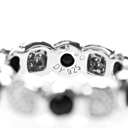 David Yurman Sterling Silver Diamond Black Onyx Chiclet Ring 54 7 3 of 3