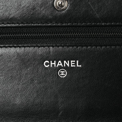 Chanel Lambskin Quilted Wallet On Chain WOC Black 6 of 16