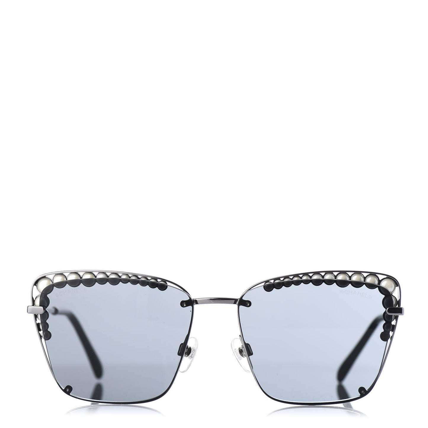 Square Frame Pearl Sunglasses 4235-H Dark Grey