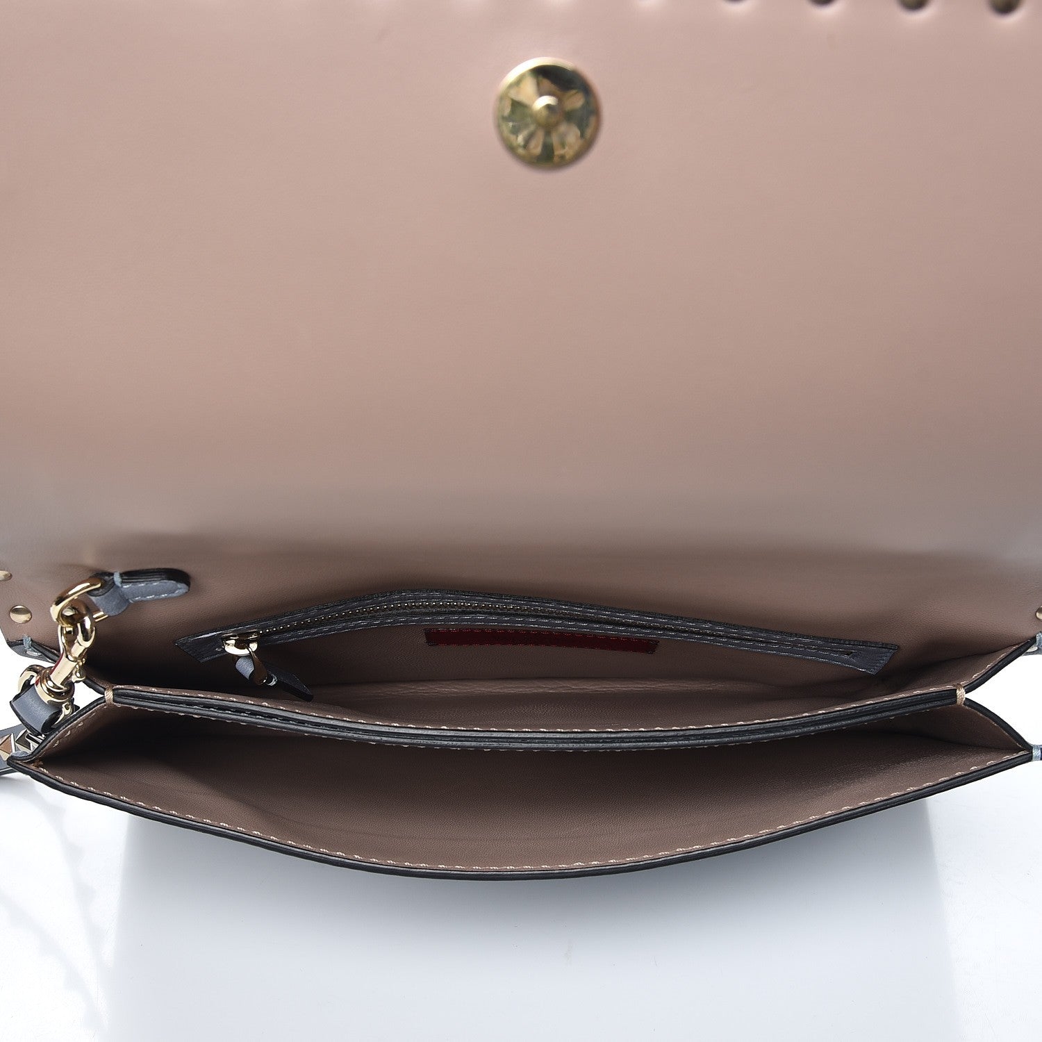 Valentino Garavani Nappa Rockstud Wristlet Clutch London Stone 5 of 8