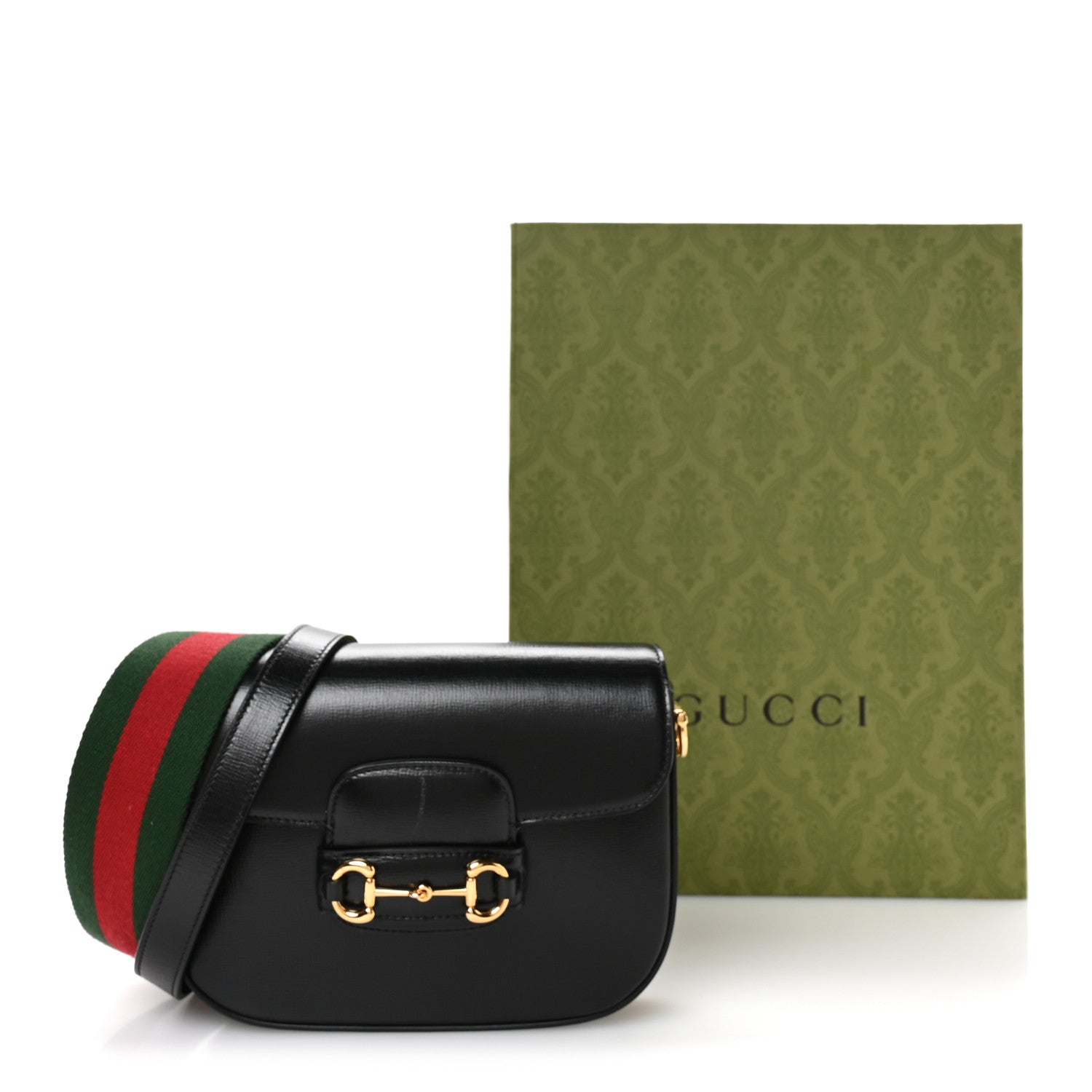 Gucci Azalea Calfskin Web Mini Horsebit 1955 Shoulder Bag Black 11 of 11