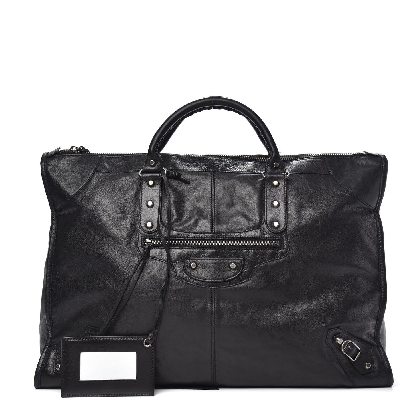 Agneau Classic Silver Hardware Weekender Black