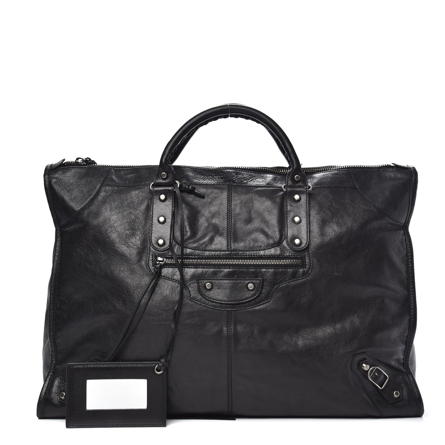 Balenciaga Agneau Classic Silver Hardware Weekender Black 1 of 13