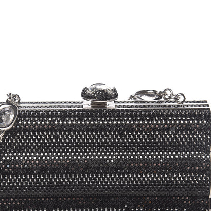 Judith Leiber Swarovski Crystal Cosmojet Minaudiere Clutch Black Silver 9 of 13